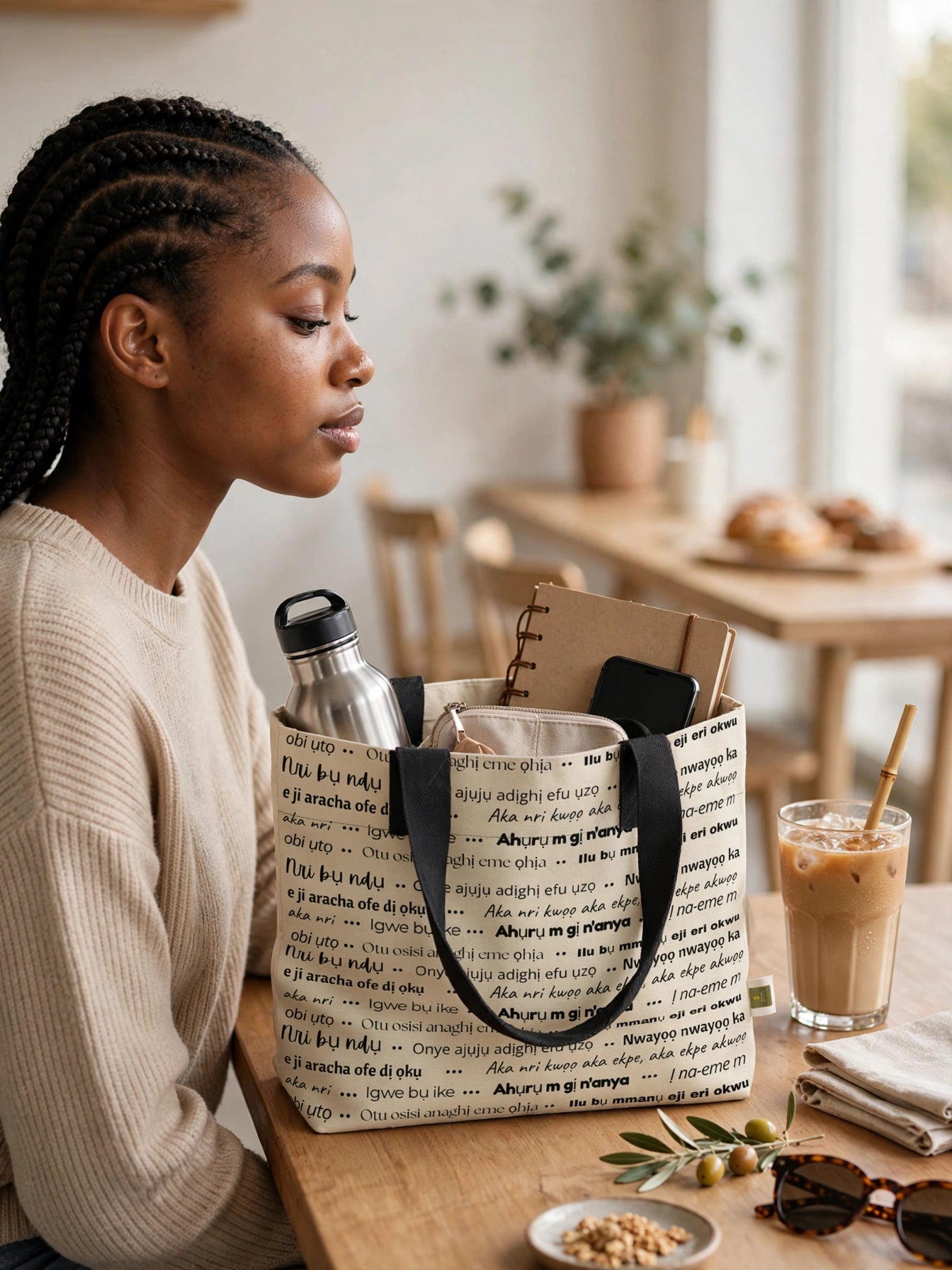 Ivory Echoes Totelet | Igbo Language Tote Bag