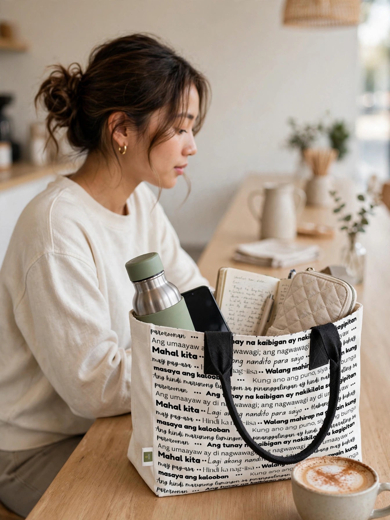 Classic Words of Home Totelet | Tagalog Typography Tote Bag
