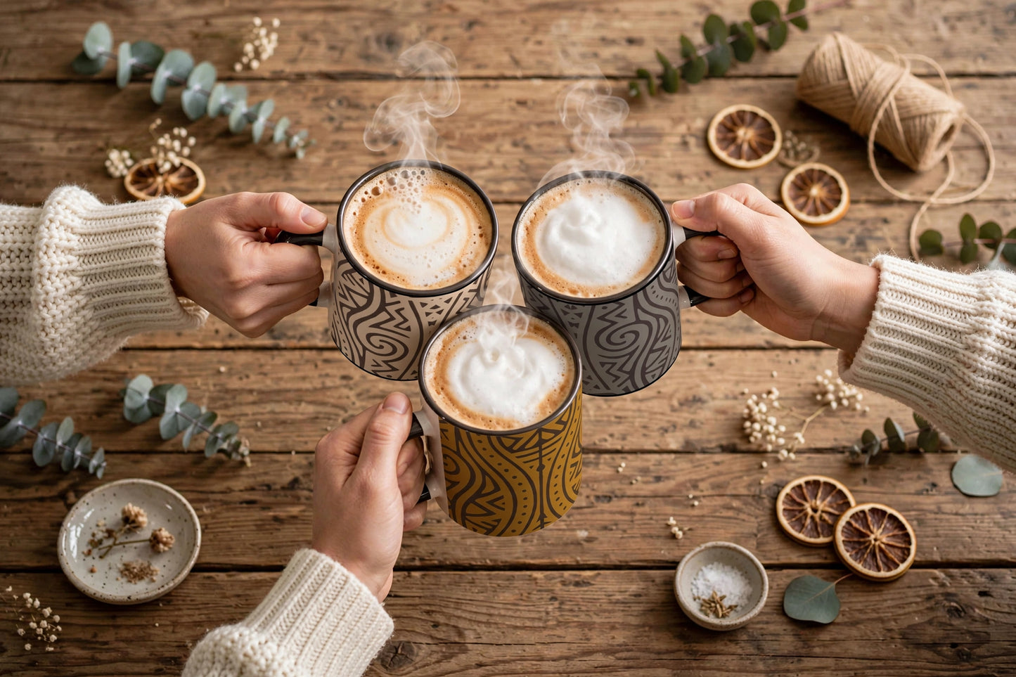 Echoes of Home Mug | Sandstone Geometric Pattern Coffee Cup