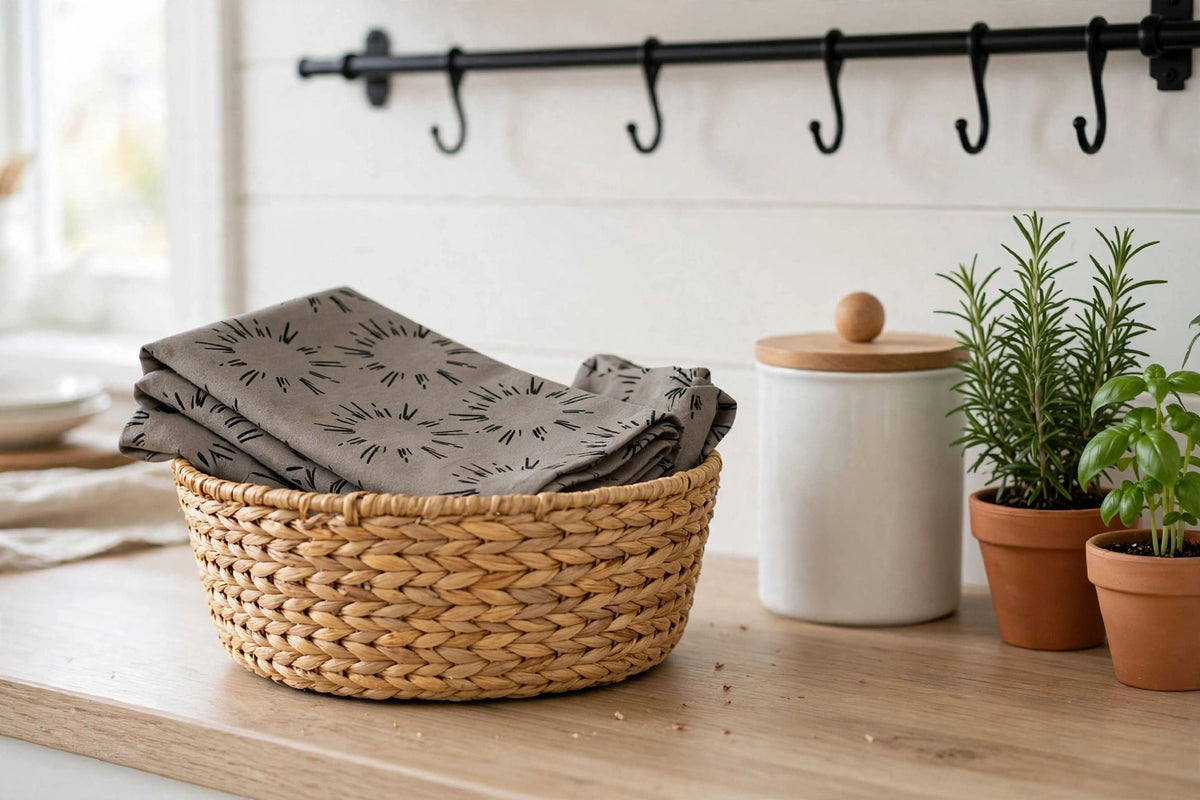Sunburst Tea Towel | Stone Grey Kitchen Towel