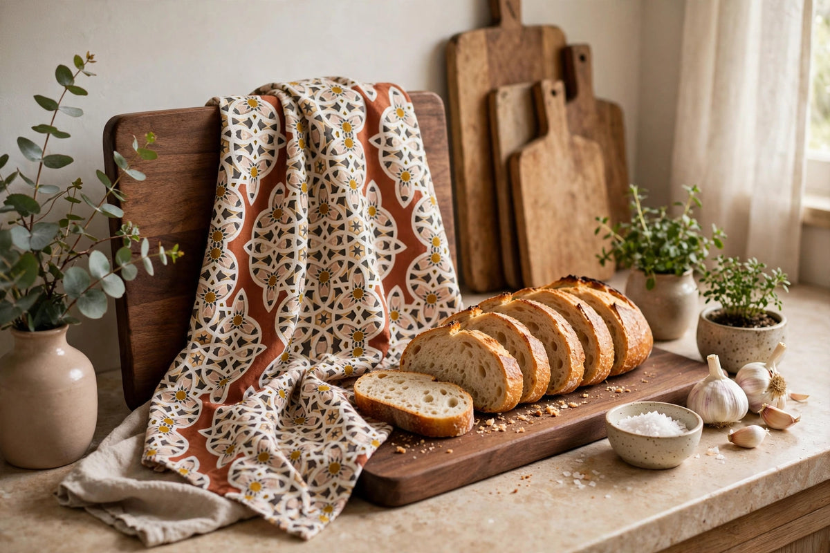 Layers of Heritage Kitchen Towel | Terracotta Ornamental Tea Towel