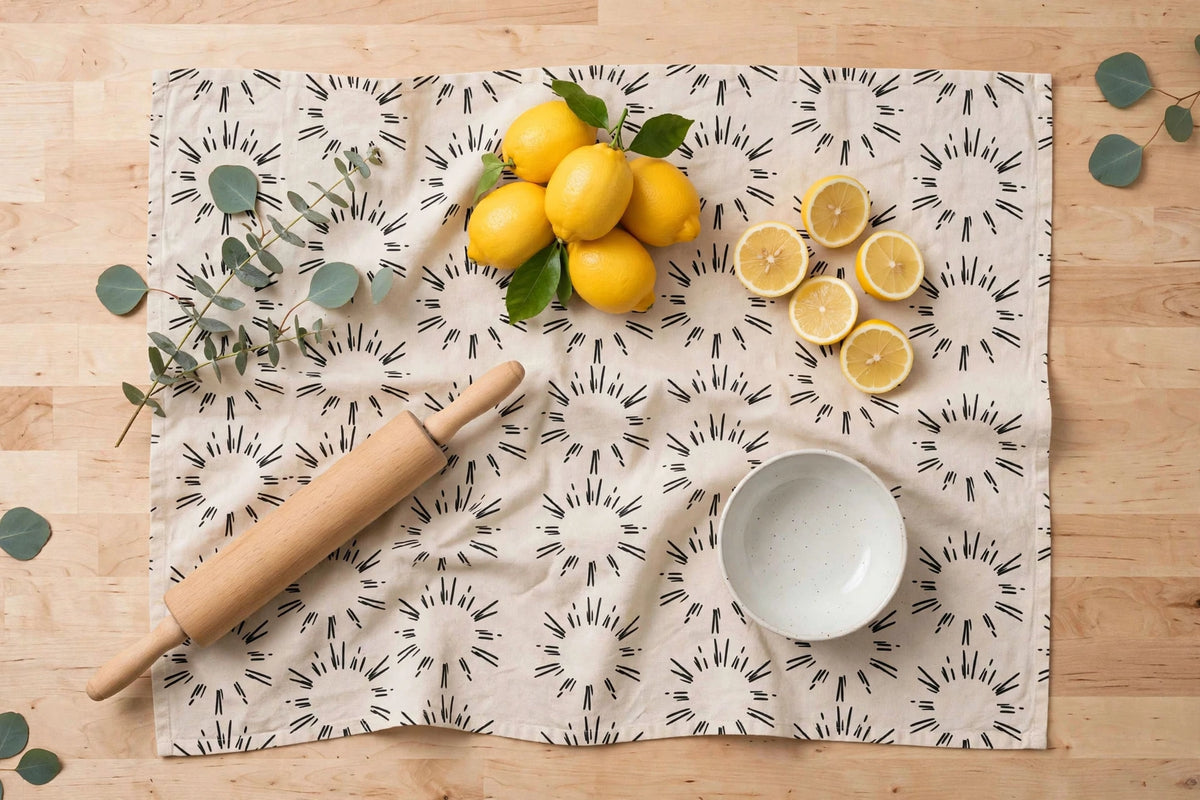 Sunburst Tea Towel | Warm Linen Kitchen Towel