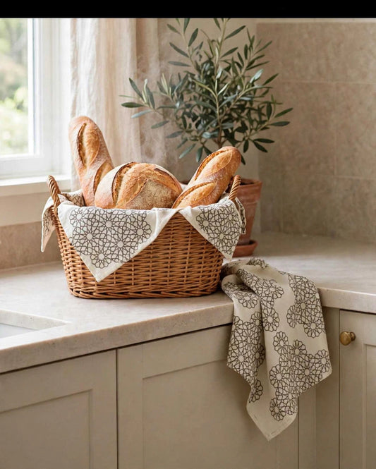 Threads of Heritage Tea Towel | Soft Linen Lattice Kitchen Towel