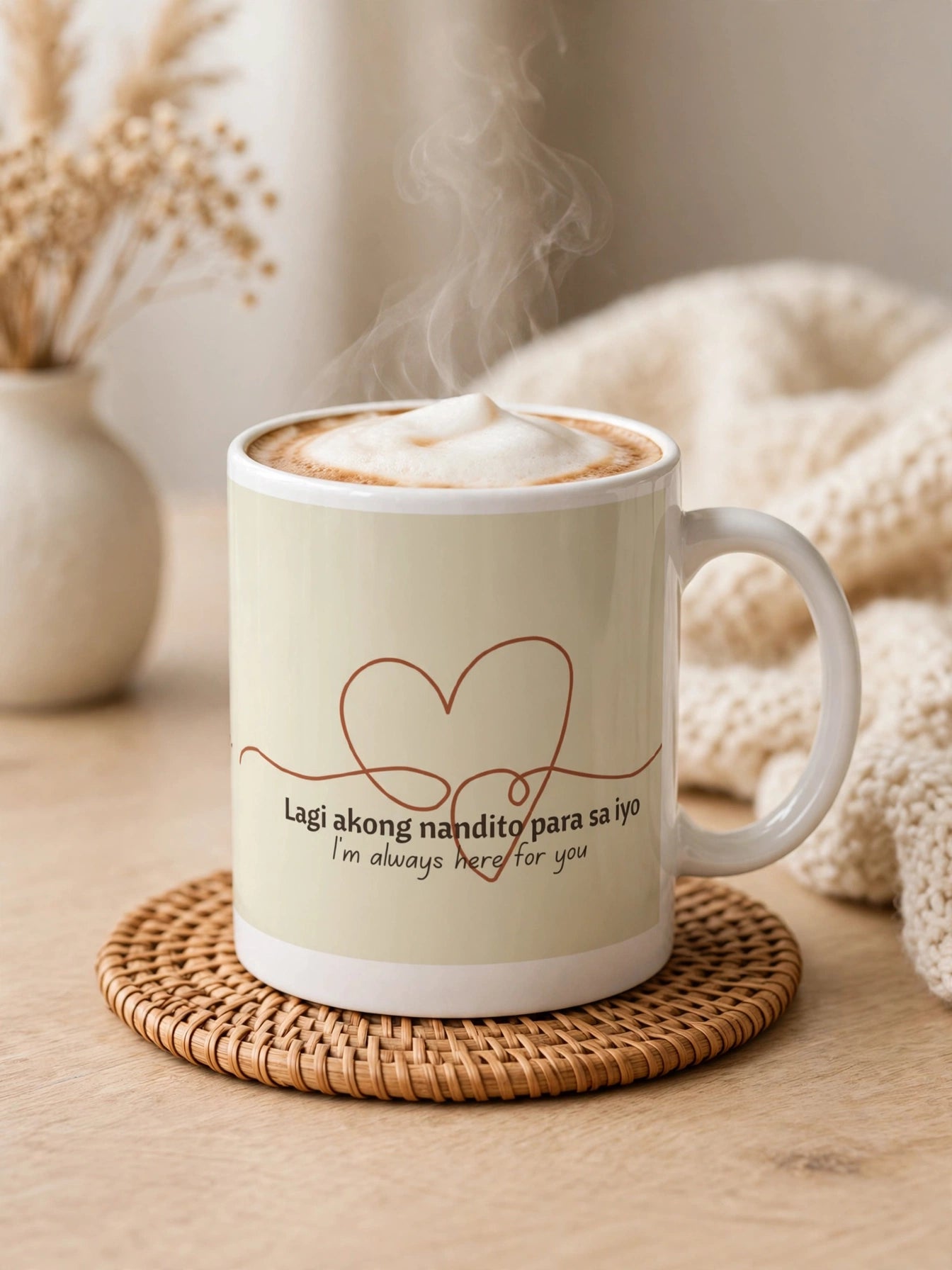 Lagi Akong Nandito Mug - Sage | Tagalog “I'm Always Here for You” Coffee Cup