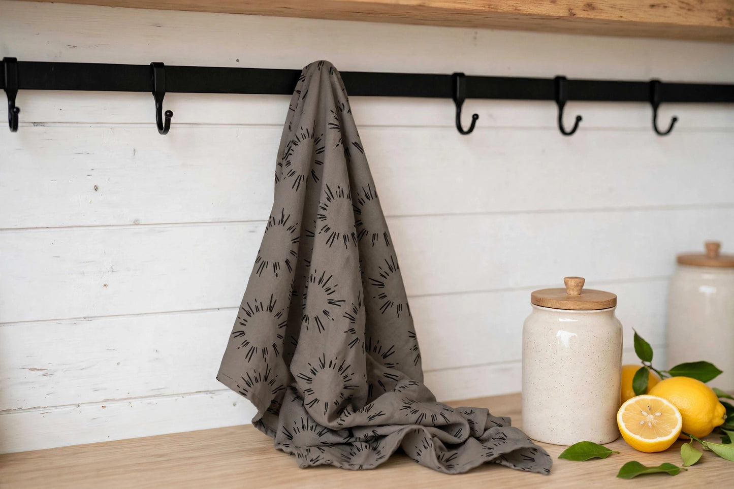 Sunburst Tea Towel | Stone Grey Kitchen Towel
