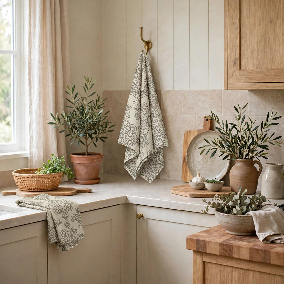 Threads of Heritage Tea Towel | Soft Linen Lattice Kitchen Towel