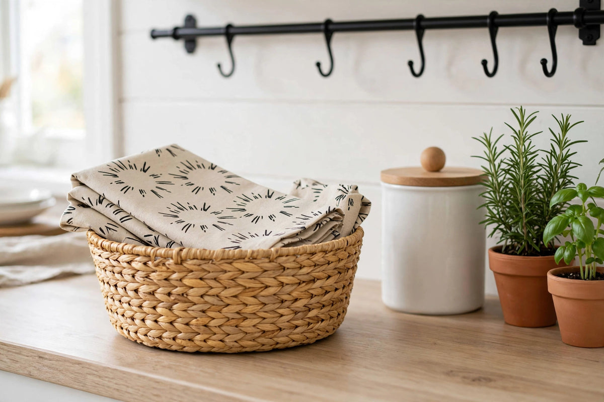 Sunburst Tea Towel | Warm Linen Kitchen Towel