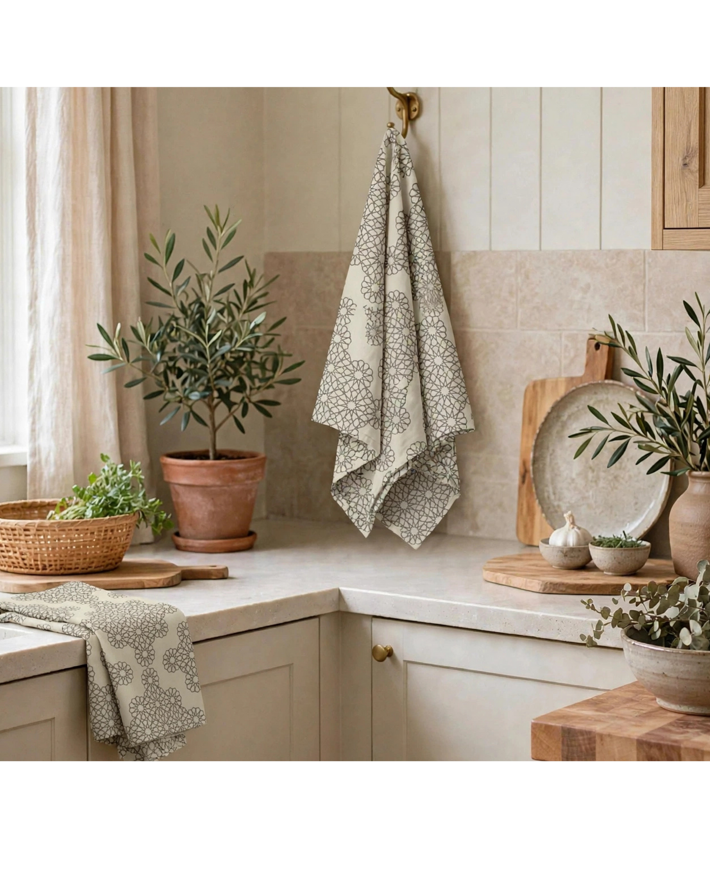 Threads of Heritage Tea Towel | Soft Linen Lattice Kitchen Towel