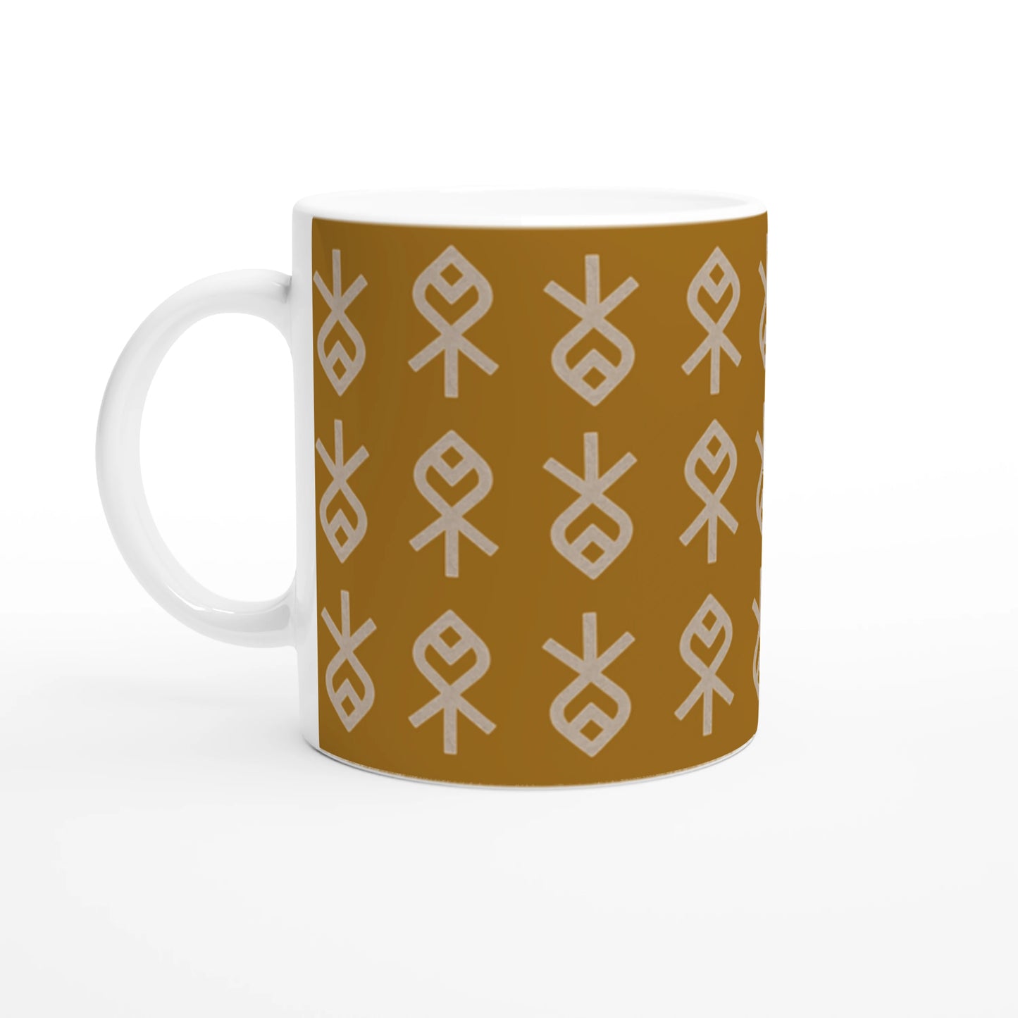 Echoes of Home Coffee Cup | Ochre Heritage Symbols Igbo Mug