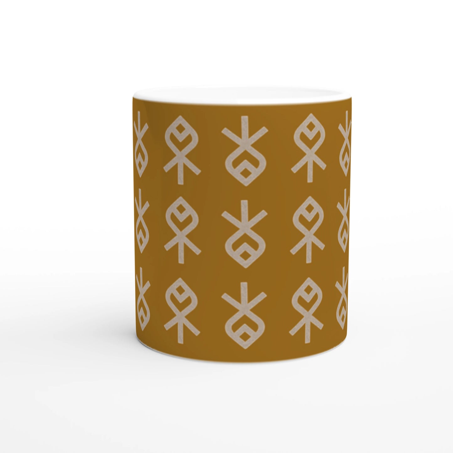 Echoes of Home Coffee Cup | Ochre Heritage Symbols Igbo Mug