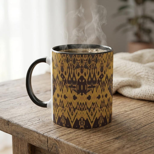 Baked Ochre Coffee Mug | Filipino Woven Heritage Coffee Cup