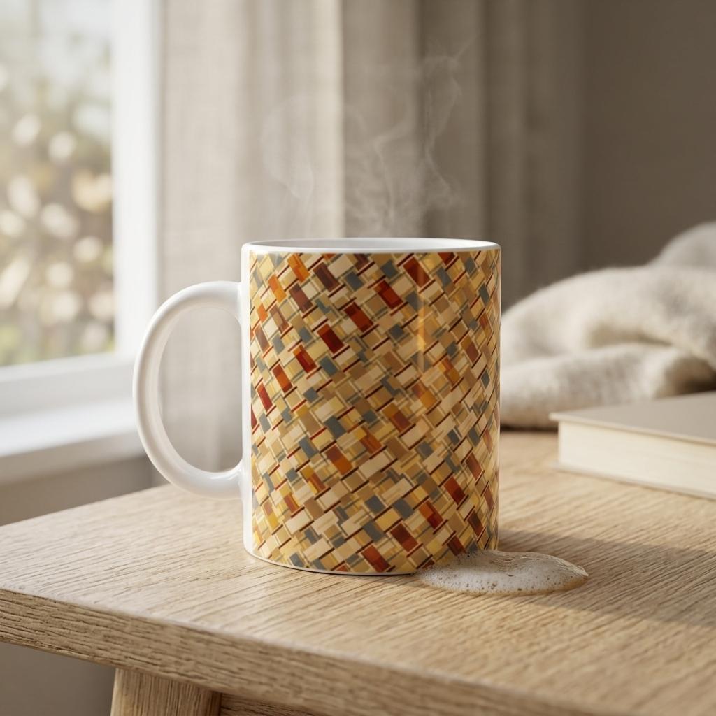 Filipino Woven Pattern Mug | Heritage Coffee Cup
