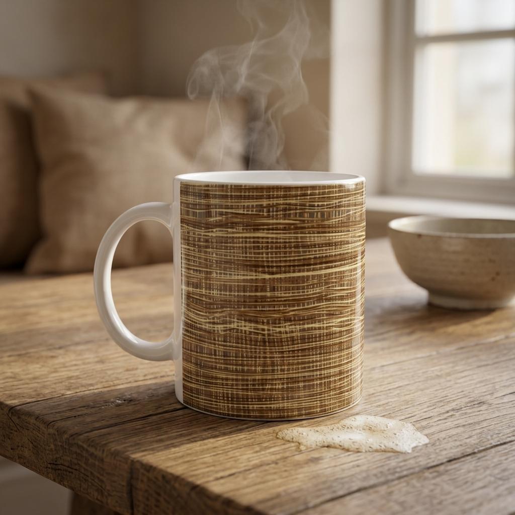 Filipino Bamboo Pattern Mug | Heritage Weave Coffee Cup