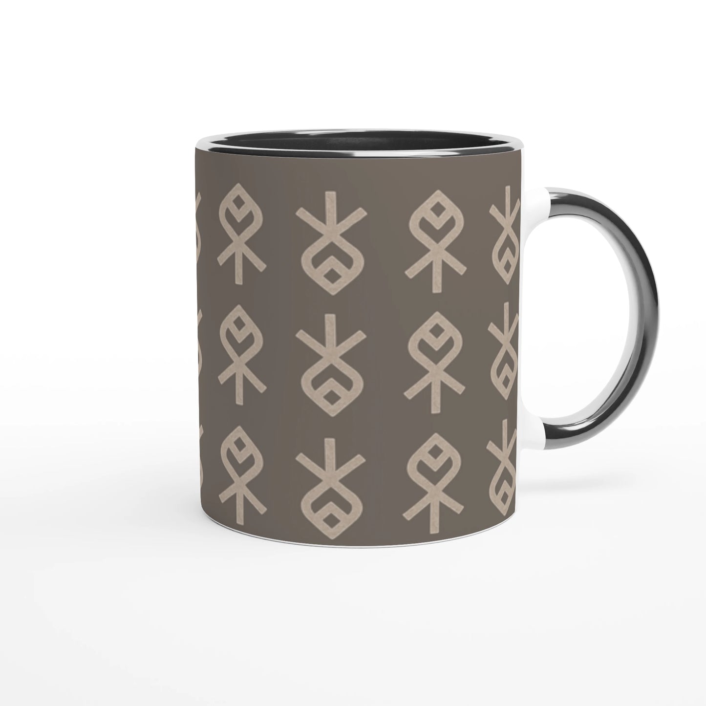 Echoes of Home Coffee Cup | Taupe Igbo Symbols Mug