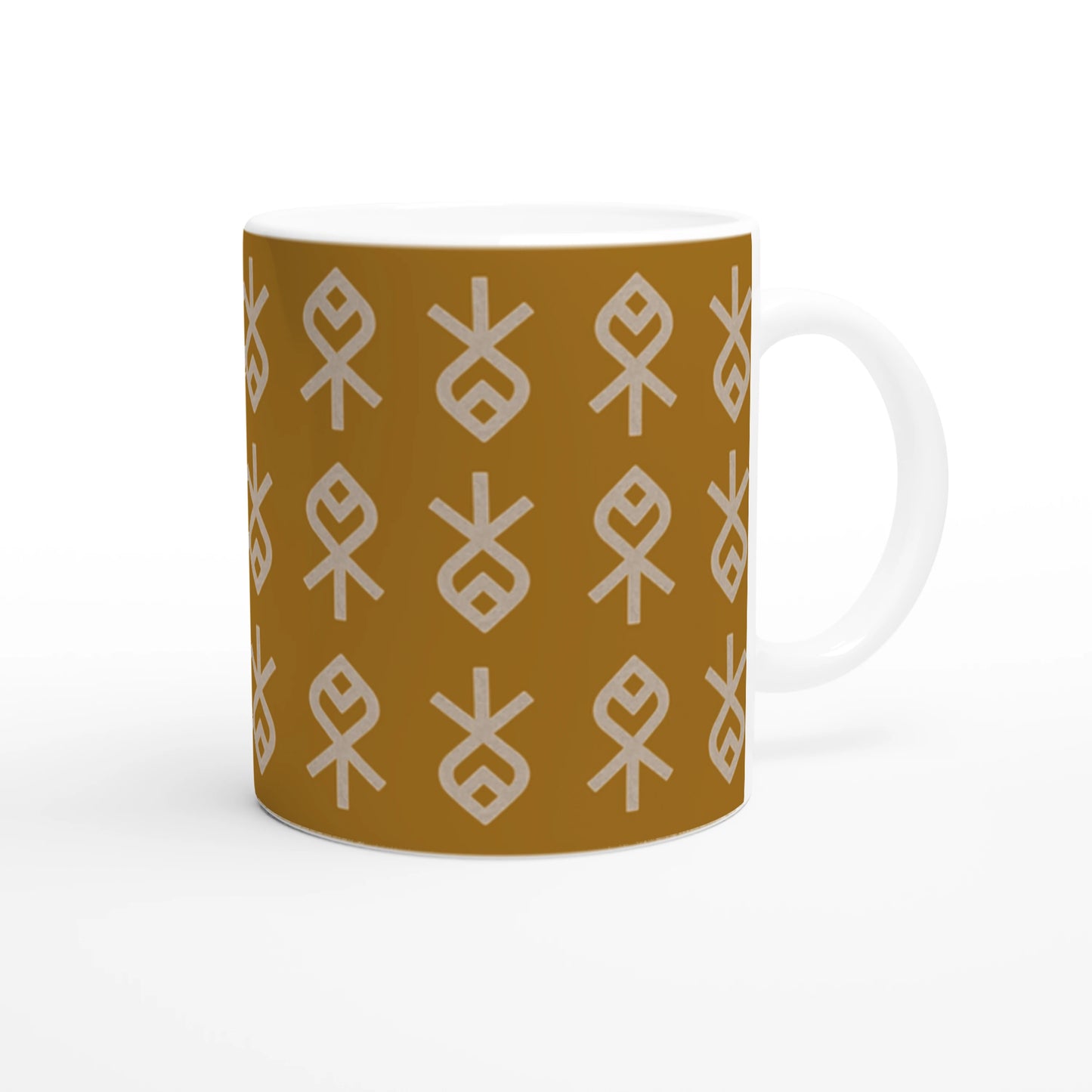 Echoes of Home Coffee Cup | Ochre Heritage Symbols Igbo Mug